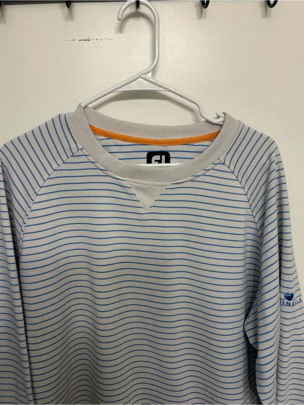 Footjoy Stripped Sleeve Logo Crewneck Sweatshirt